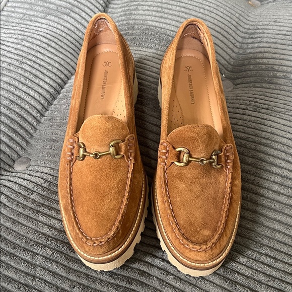 Johnston & Murphy Emmalynn Cognac Suede Loafers with Metal Horsebit - Picture 8 of 16
